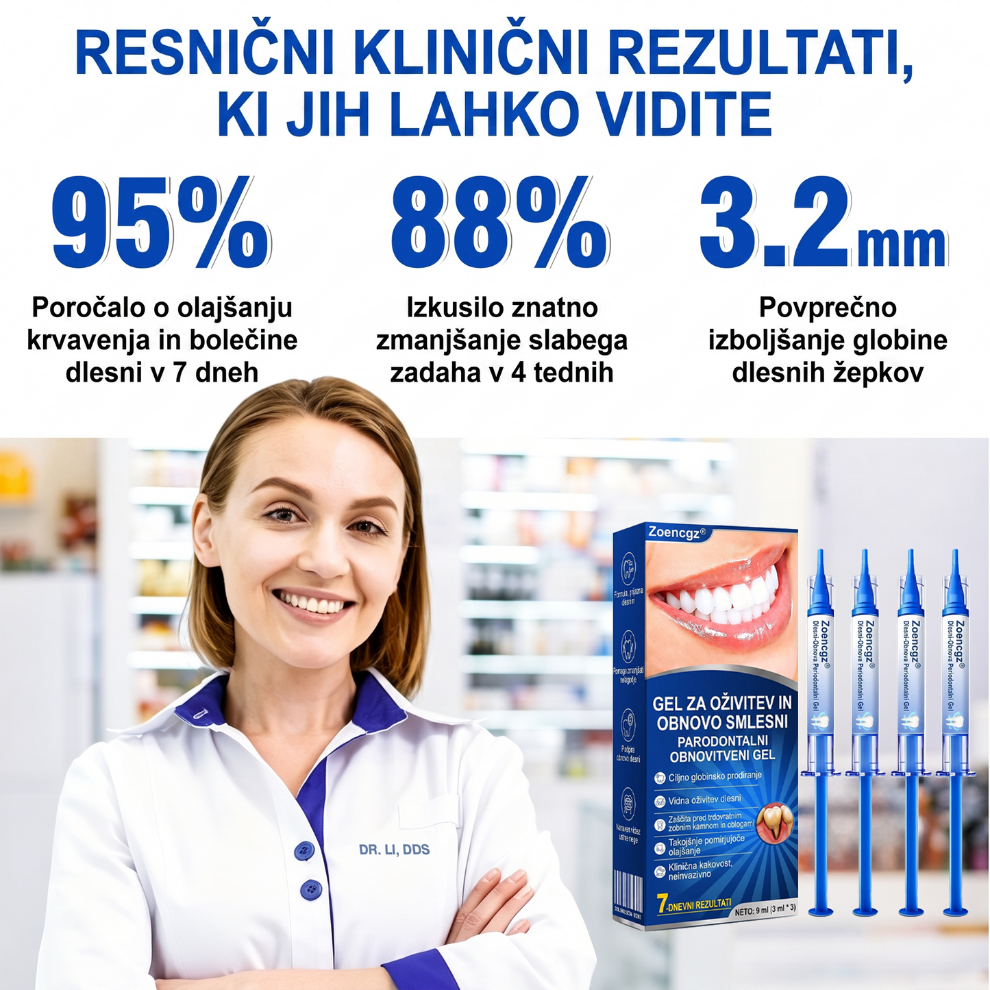 Zoencgz® 🦷🥗Antibakterijski gel za obnovo dlesni | Vidni učinki v 7 dneh