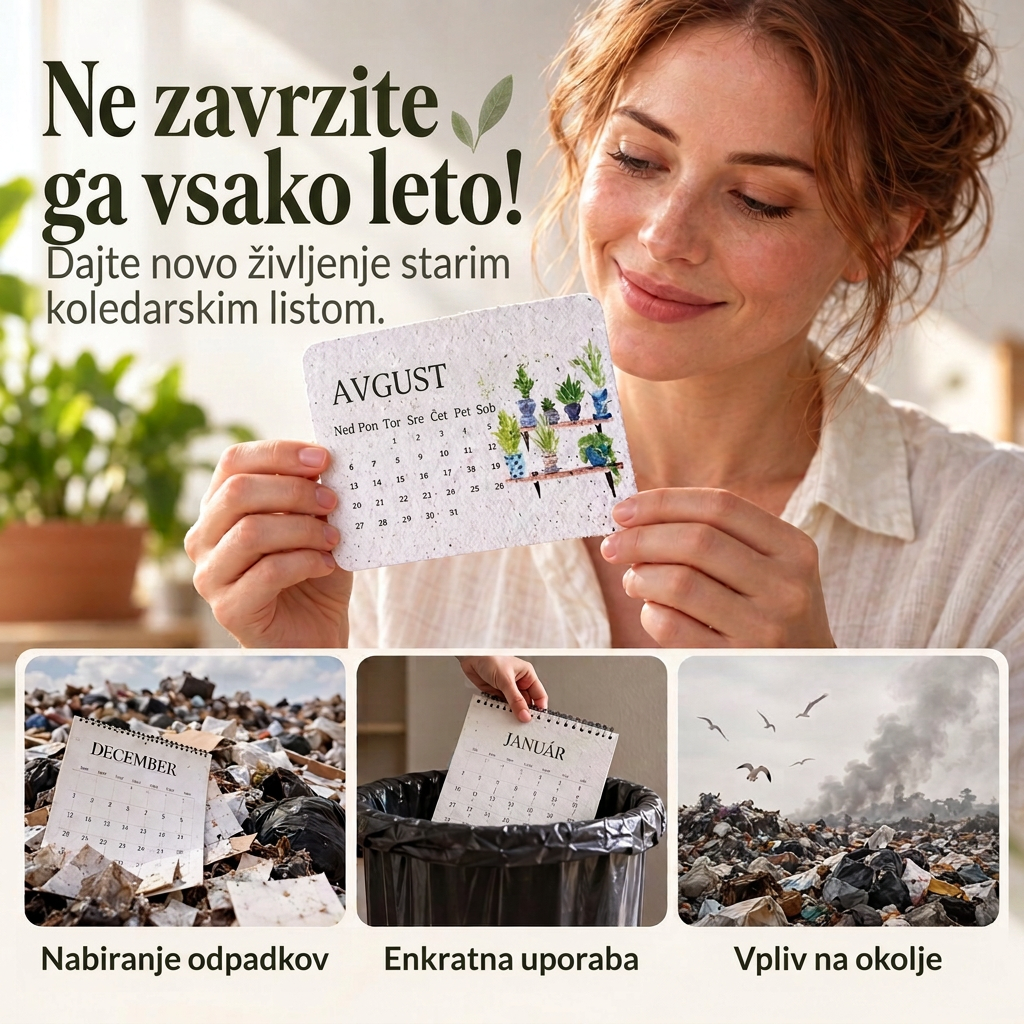 🌱 Setljiv koledar iz semenskega papirja „Timeless” za 2027