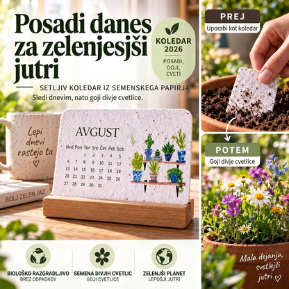 🌱 Setljiv koledar iz semenskega papirja „Timeless” za 2027