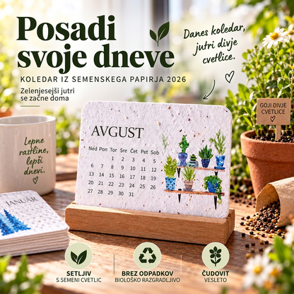 🌱 Setljiv koledar iz semenskega papirja „Timeless” za 2027
