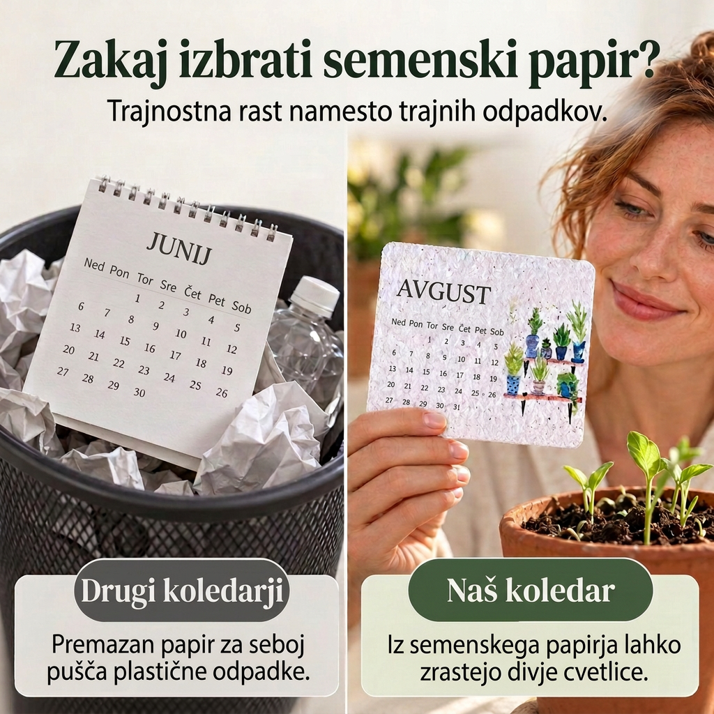 🌱 Setljiv koledar iz semenskega papirja „Timeless” za 2027
